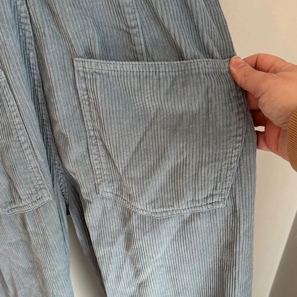 Free People Womens Ziggy baggy dusty blue corduroy overalls bibbs Spring Fall XS